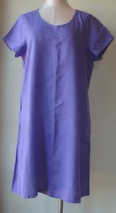 FLAX Design LINEN DRESS S & M NWT Garden Party Dress PURPLE - Picture 1 of 11