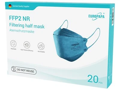 EUROPAPA® 20x FFP2 Fisch Form Masken Atemschutzmaske 4-Lagen Staubschutzmasken