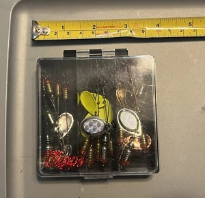 Mepps Tackle Box With 15 Various Inline Spinner Fishing Lures - Picture 1 of 3
