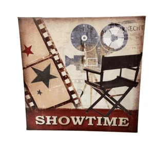 Showtime Art Print Wrapped Canvas Wall Art 12x12 Square Movies Film Theatre - Picture 1 of 7