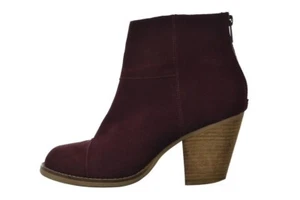 Steve Madden Womens Shoes Size 8.5 Wine Red Solid Suede Ankle Boots Casual - Picture 1 of 6