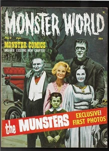 1964 MONSTER WORLD #2 JUNE 1964 WARREN MAGAZINE THE MUNSTERS  TV PHOTO COVER - Picture 1 of 16