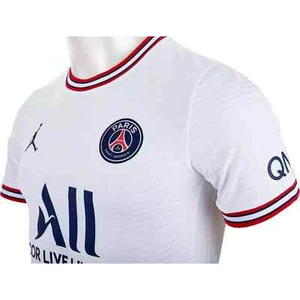 JORDAN NIKE PARIS SAINT-GERMAIN F.C. MENS AWAY P.S.G. SOCCER WHITE SHIRT NWT - Picture 1 of 6