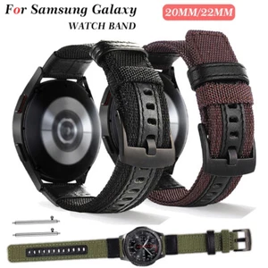 Für Samsung Galaxy Watch 3 45 46mm Gear S3 Classic Armband Leder Nylon Segeltuch - Bild 1 von 54