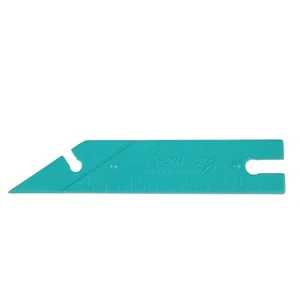 Vintage Sewing Tool Dritz Sew eez Button Gauge & Point Turner Ruler Aqua Plastic - Picture 1 of 5
