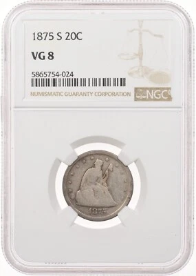 1875-S 20C NGC VG8 Twenty Cent Piece - Image 1 of 3