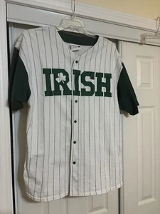 Vtg Badger Sport Sz XXL Pinstripe Baseball Shirt IRISH Made in USA - Picture 1 of 8