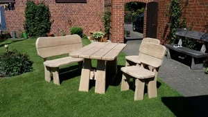 Gartenmöbel Holzmöbel Eiche Bank Tisch Stuhl - Bild 1 von 7