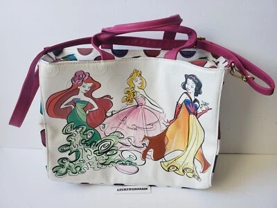 Bolso de Mano Grande Princesa Parques Disney con Correa Ariel, Aurora, Blancanieves Usado en Excelente Condición Foto 1 de 4