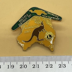 Lions Club Pin 1983 Australia MD 201 Honolulu Convention Boomerang Kangaroo PNG - Picture 1 of 4