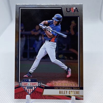 2019 Panini USA Stars & Stripes Base Longevity Riley Greene USA #34 Longevity - Image 1 of 2