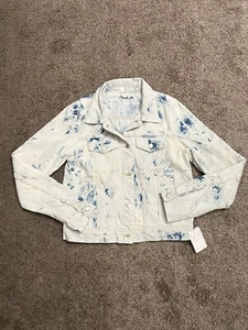 Free People giacca donna denim blu bianco sbiancato taglia M prezzo al pubblico $98 - Foto 1 di 6