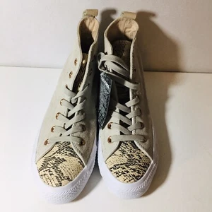 Converse Hi Top Sneaker W All Star Loop Papyrus Ivory Snake Size 8 555214C *NEW* - Picture 1 of 9