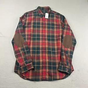 J Crew Shirt Mens Large Multicolor Plaid Elbow Patch Long Sleeves Button Up NWT - Picture 1 of 10