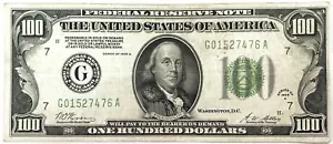 1928 A $100 CHICAGO FRB GOLD REDEEMABLE NOTE FR# 2151-G - Picture 1 of 3