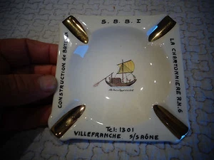 Ancien Cendrier SBBI Construction de Voilier Bateau Villefranche sur Sâone - Imagen 1 de 2