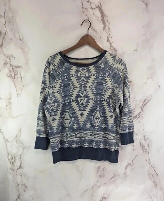 Moletom Ralph Lauren Feminino Grande Azul Denim Fornecimento Algodão Asteca Boêmio  - Imagem 1 de 4