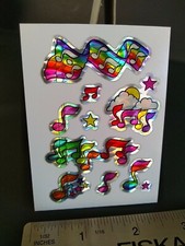 Vintage Stickers 80s Rainbow Music Notes Prism Vending Sticker VTG RARE KODAK