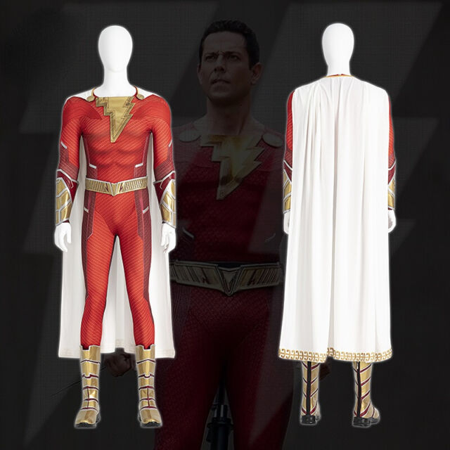 Teth Adam Macacão Preto Traje Cosplay Shazam Manto Herói Masculino