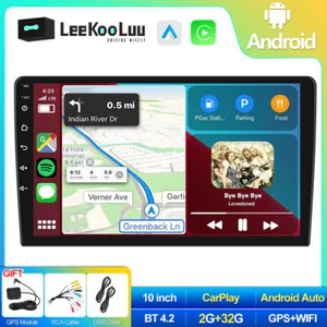 10" 2G+32G Android Double 2 Din Car Stereo Radio Apple CarPlay GPS WIFI FM RDS - Picture 1 of 18