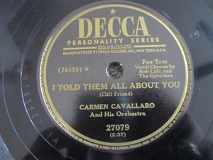 Carmen Cavallaro "Let's Have a Party/I Told Them All About You" DECCA 27079 1950 - Picture 1 of 4
