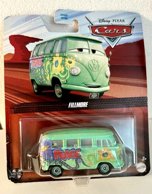 Disney Pixar CARS Fillmore Volkswagon VW Mini-Bus Die-Cast Metal New MOC - Image 1 of 4