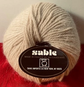 Tahki Sable Yarn By Valgaudemar Metino/French Angora Unit of 1 Ecru 1603 New - Picture 1 of 6