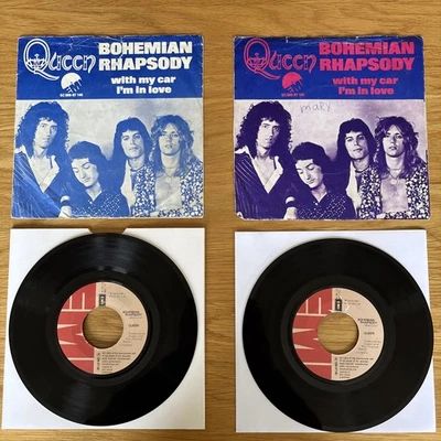 Queen Bohemian Rhapsody 2x 7” vinyl single 1975 Netherland MISPRESS - 2 Versions - Image 1 of 4