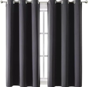 NEW CURTAINS CHRIS DOWA NEW ROOM DARKENING CURTAINS DARK GRAY (2)PANELS 42”X 63” - Picture 1 of 4