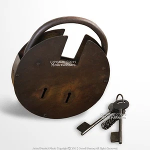 Candado Renacentista Medieval Grande Doble Cerradura con Llaves Disfraz Renacentista - Imagen 1 de 3