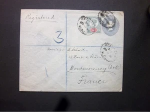 Sobre GB Papelería Registrado 1895 QV 21/2d + 2d LONDRES a Francia H&B EP35 - Imagen 1 de 2