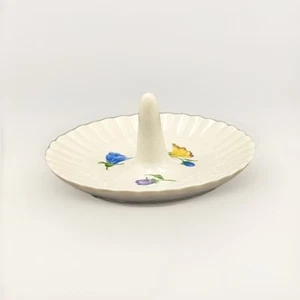 Belleek Ireland Enchanted Garden pansy flowers Parian Ring/ Jewelry Holder - Picture 1 of 3