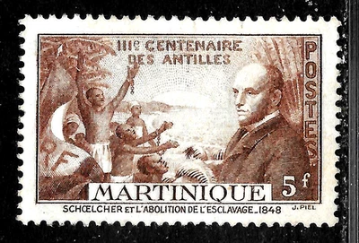 HICK GIRL-MINT  FRENCH-MARTINIQUE SC#177  FREED SLAVES & V.  SCHOELCHER    X6325 - Image 1 of 2