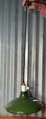 Antique Green Enamel Porcelain Hanging Light Porcelain Socket - Image 1 of 4