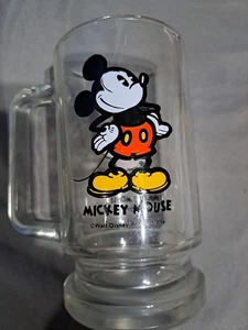 Tazza Mug Vintage Walt Disney Topolino Vetro Trasparente con Manico - Foto 1 di 2