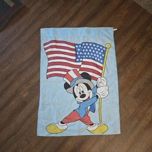 Vintage Mickey Mouse Porch Garden Flag 41 x 28 American July 4th Uncle Sam - Picture 1 of 4
