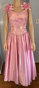 Vintage Mike Benet Formals 1980's Prom Gown NOS Sz 12 Iridescent PINK - Picture 1 of 12