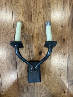 Visual Comfort Designer Bronze Finish Wall Sconce Double Arm Light Open Box