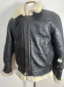 Vintage USAF Jacket Mens M Brown Type G-8 Shearling Bomber Sheepskin Flight READ - Picture 1 of 15