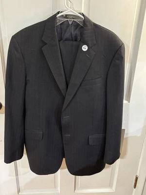 Jos A. Traje de lana Bank de 2 piezas para hombre 42R chaqueta 35/30 pantalones gris a rayas Foto 1 de 4