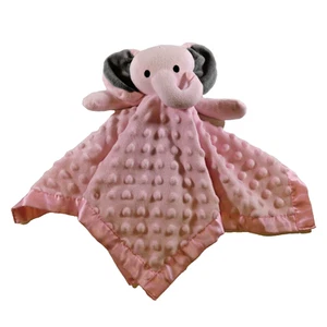 Just Born Pink Elephant Baby Plush Security Blanket Lovey Gray Ears Silky - Picture 1 of 9