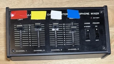 Realistic 32-1105A 4-Channel Stereo Microphone Mixer 9 Volt Battery Powered - Image 1 of 3