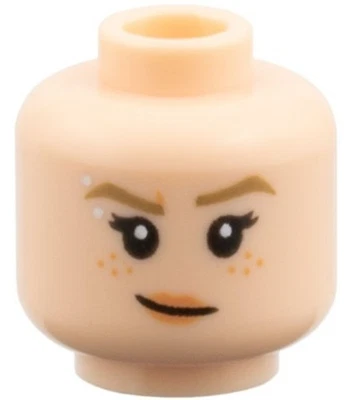 LEGO New Nougat Minifig Head Female Dual Sided Silver Piercing Spider Gwen sp4 - Image 1 of 4