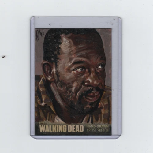 WALKING DEAD SEASON 3 MORGAN SKETCH CARD BY ACCLAIMED ARTIST LEE LIGHTFOOT  1/1! - Image 1 of 2