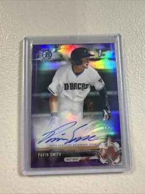 2017 Bowman Chrome Pavin Smith Purple Refractor Auto 121/250 1st Diamondbacks  - Image 1 of 2