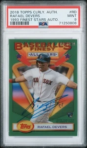 PSA 9 2018 Topps Clearly Authentic Rafael Devers /199 Baseball's Finest RC Auto - Bild 1 von 2