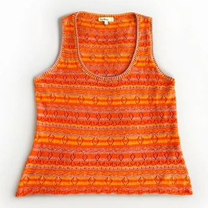 Sam Edelman Women’s Knit Tank Top, Multicolor, Size XL, Red,Orange, Purple,Beach - Picture 1 of 6