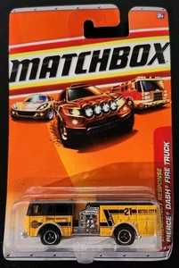 MATCHBOX (2010) EMERGENCY RESPONSE PIERCE DASH FIRE TRUCK #56 YELLOW & BLACK TOP - Picture 1 of 7