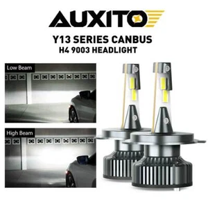 AUXITO 2X H4 9003 LED Headlight Bulbs 6500K White High Low Beam 72W ERROR FREE P - Picture 1 of 9