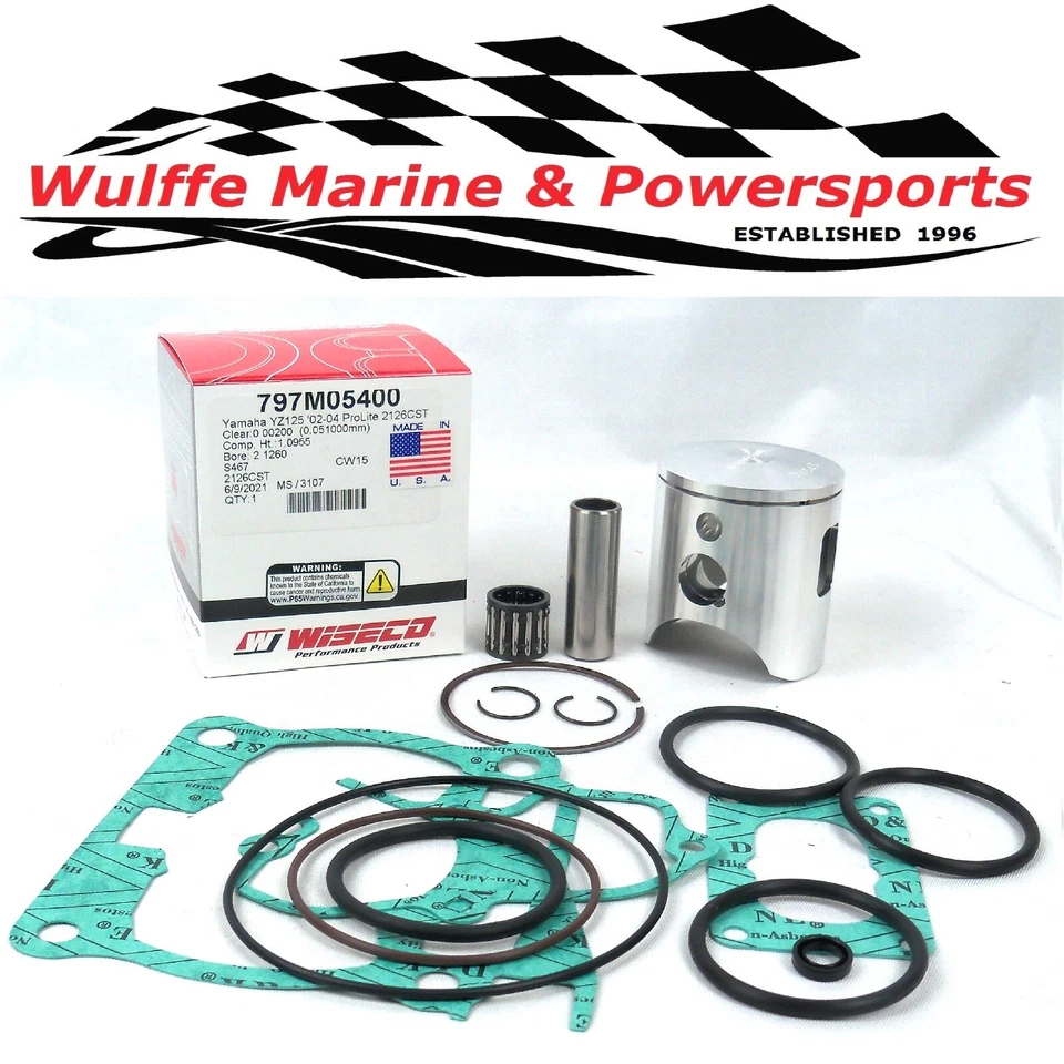 Top End Rebuild Kit Yamaha YZ125 '02-04 Wiseco Piston STD 54mm + Gaskets Bearing - Image 1 of 1
